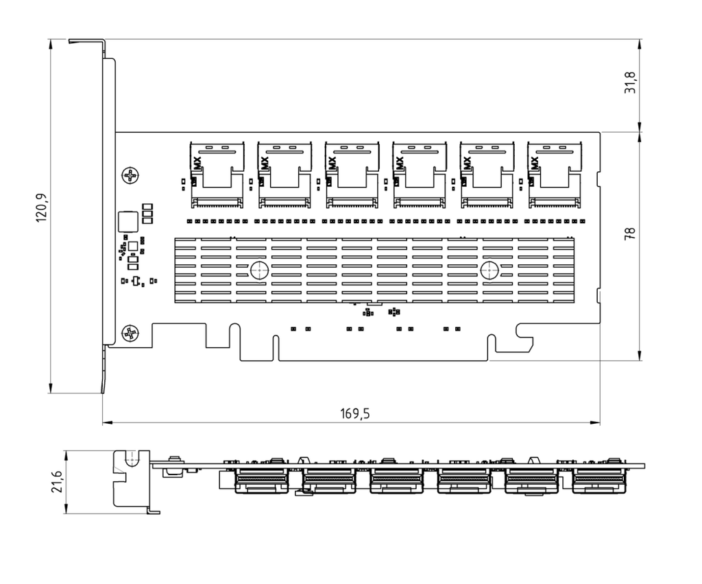 24 port PCIe to SATA expansion card