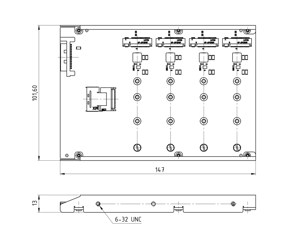 MiniSAS to 4 M.2 SATA SSD adapter