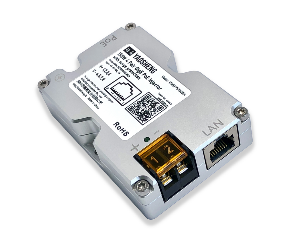 150W 4 Pair GigE PoE Injector with surge protection | YAOSHENG.shop